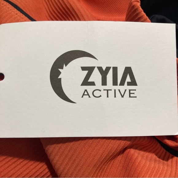 ZYIA Sz L Burnt Orange Ribbed Premium High Rise 7/8 Length Leggings  NEW - Picture 9 of 11